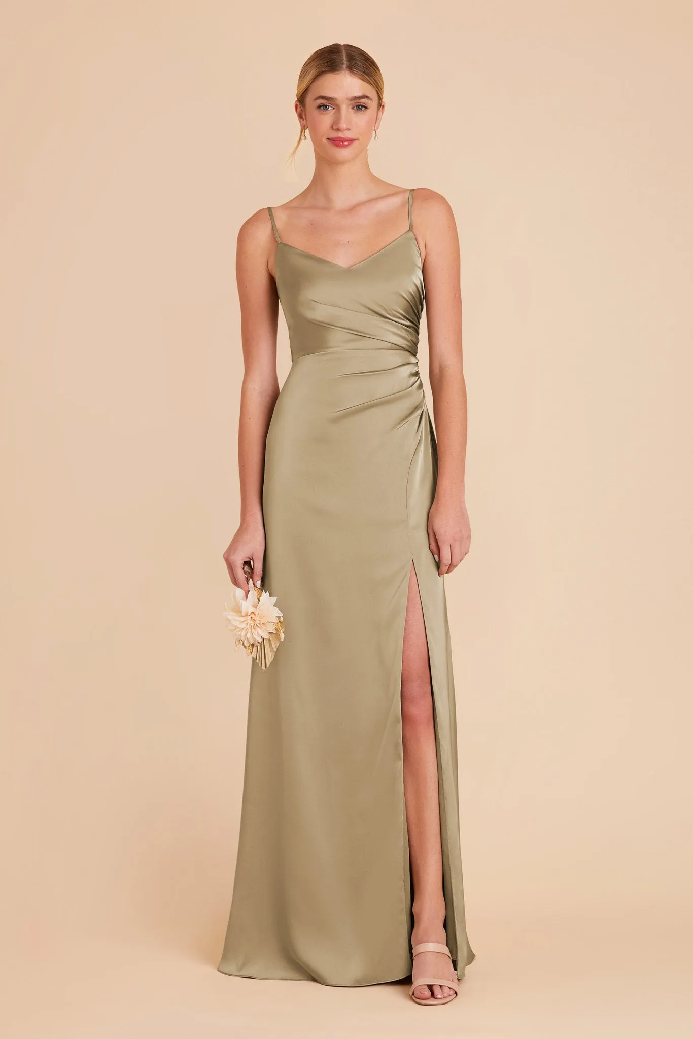 Catherine Matte Satin Dress - Moss Green sold by Birdy Grey product image thumbnail 5