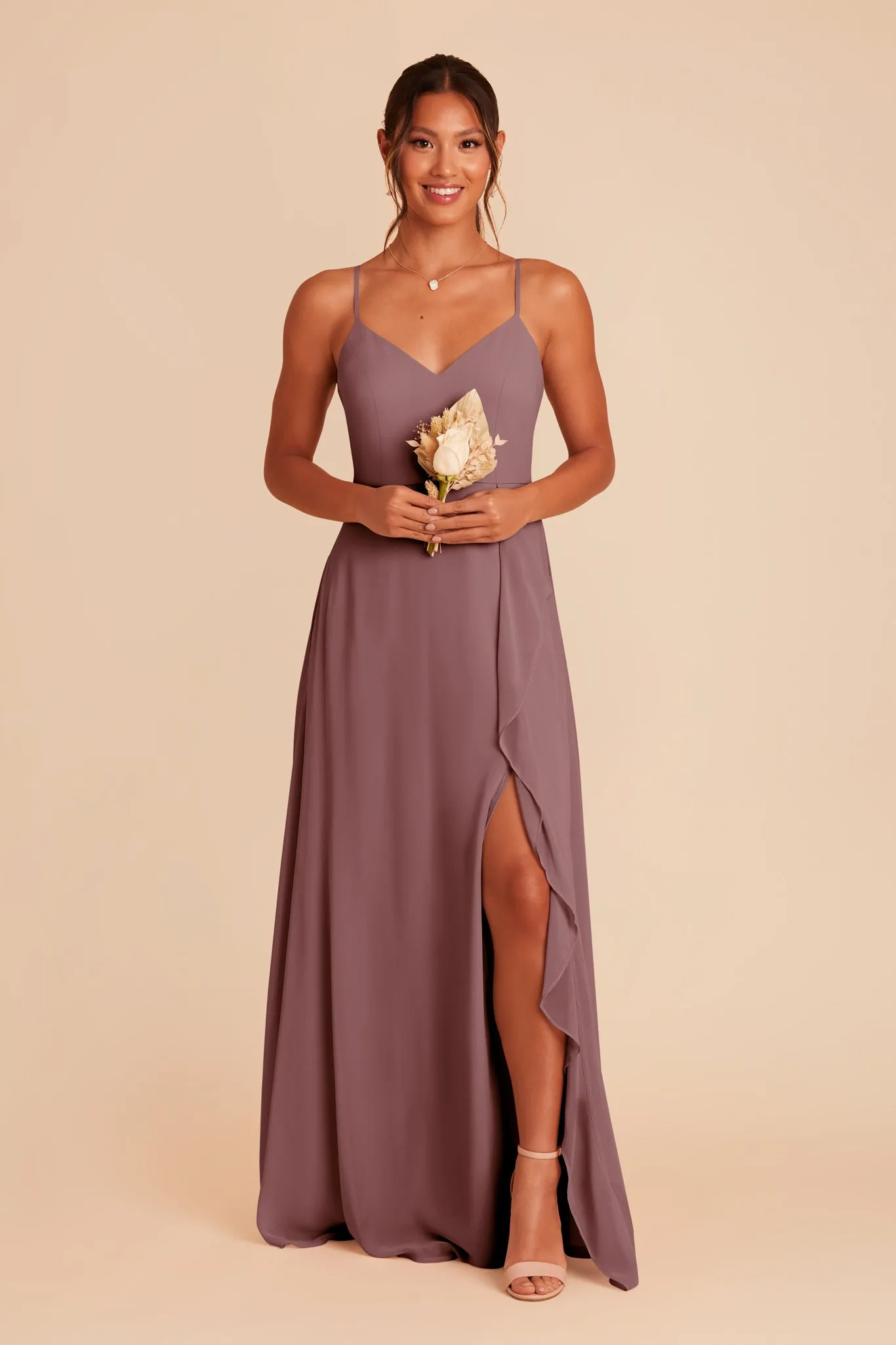 Theresa Chiffon Dress - Dark Mauve sold by Birdy Grey product image thumbnail 4