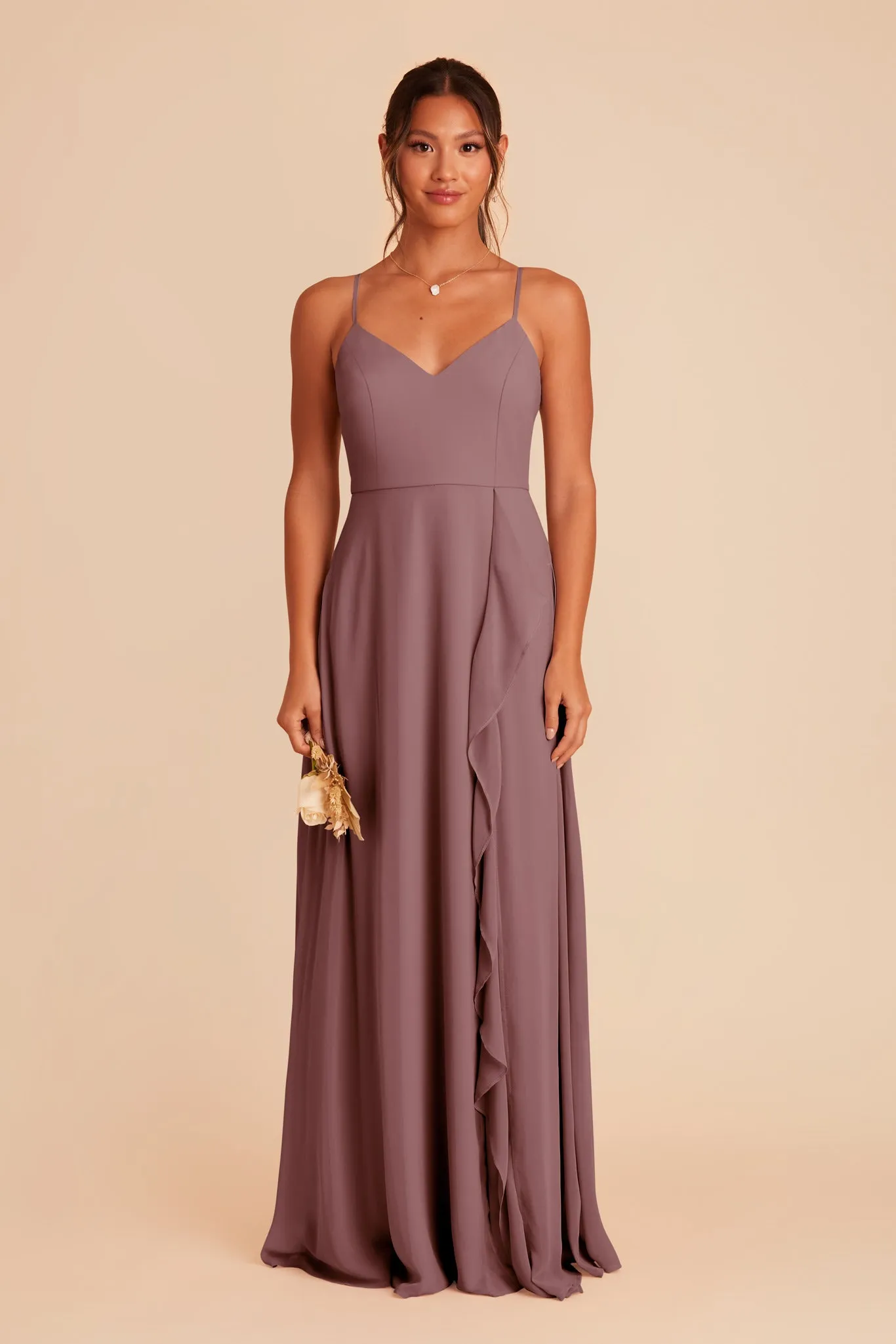 Theresa Chiffon Dress - Dark Mauve sold by Birdy Grey