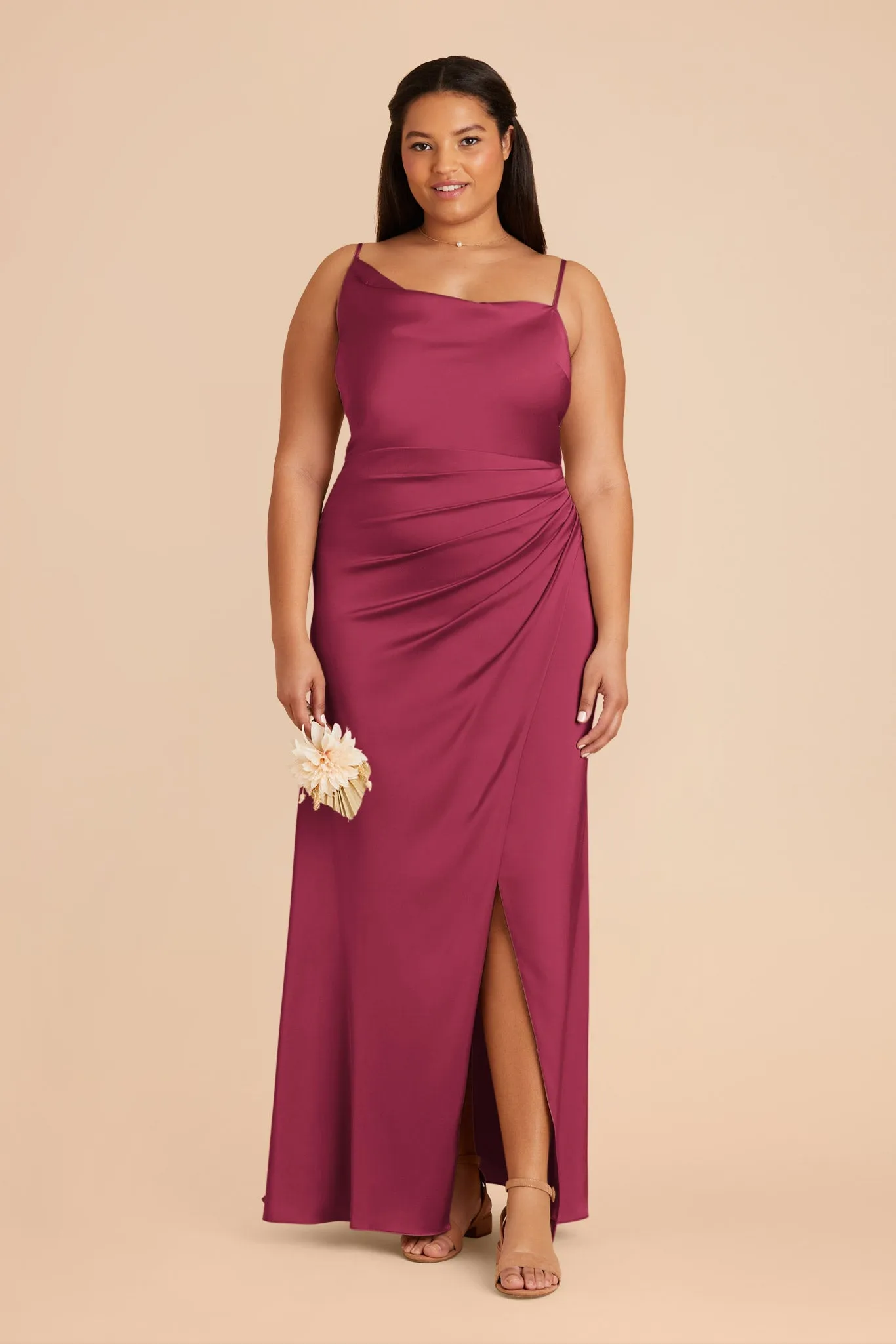 Jennifer Matte Satin Dress - Berry sold by Birdy Grey product image thumbnail 2