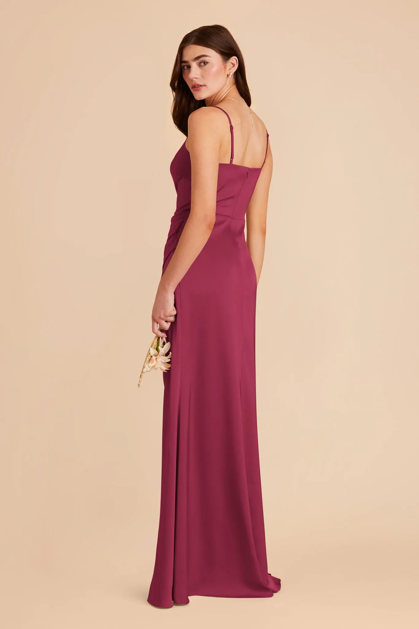 Jennifer Matte Satin Dress - Berry sold by Birdy Grey product image thumbnail 4