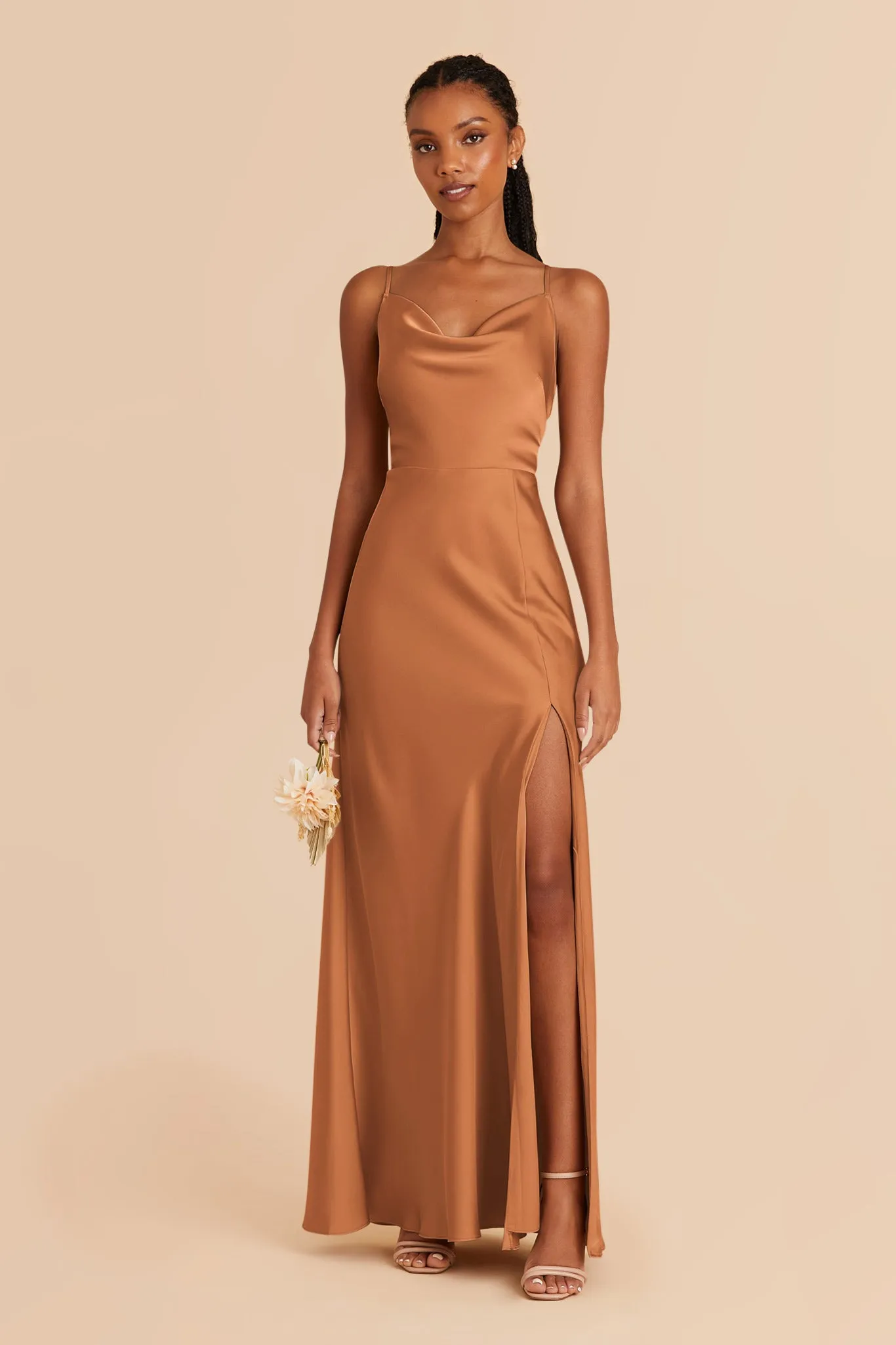 Lisa Long Matte Satin Dress - Rust sold by Birdy Grey product image thumbnail 2