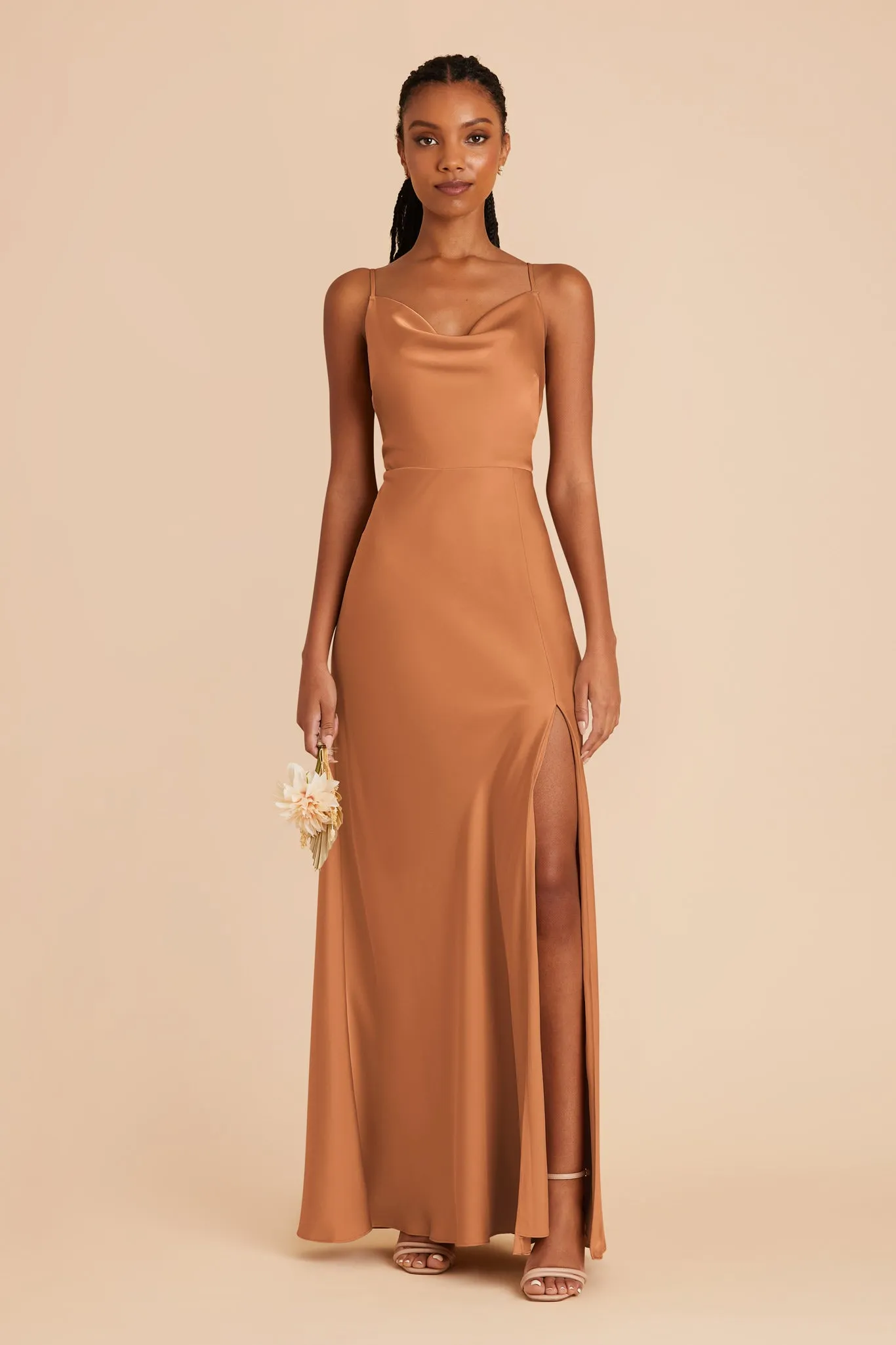 Lisa Long Matte Satin Dress - Rust sold by Birdy Grey product image thumbnail 3