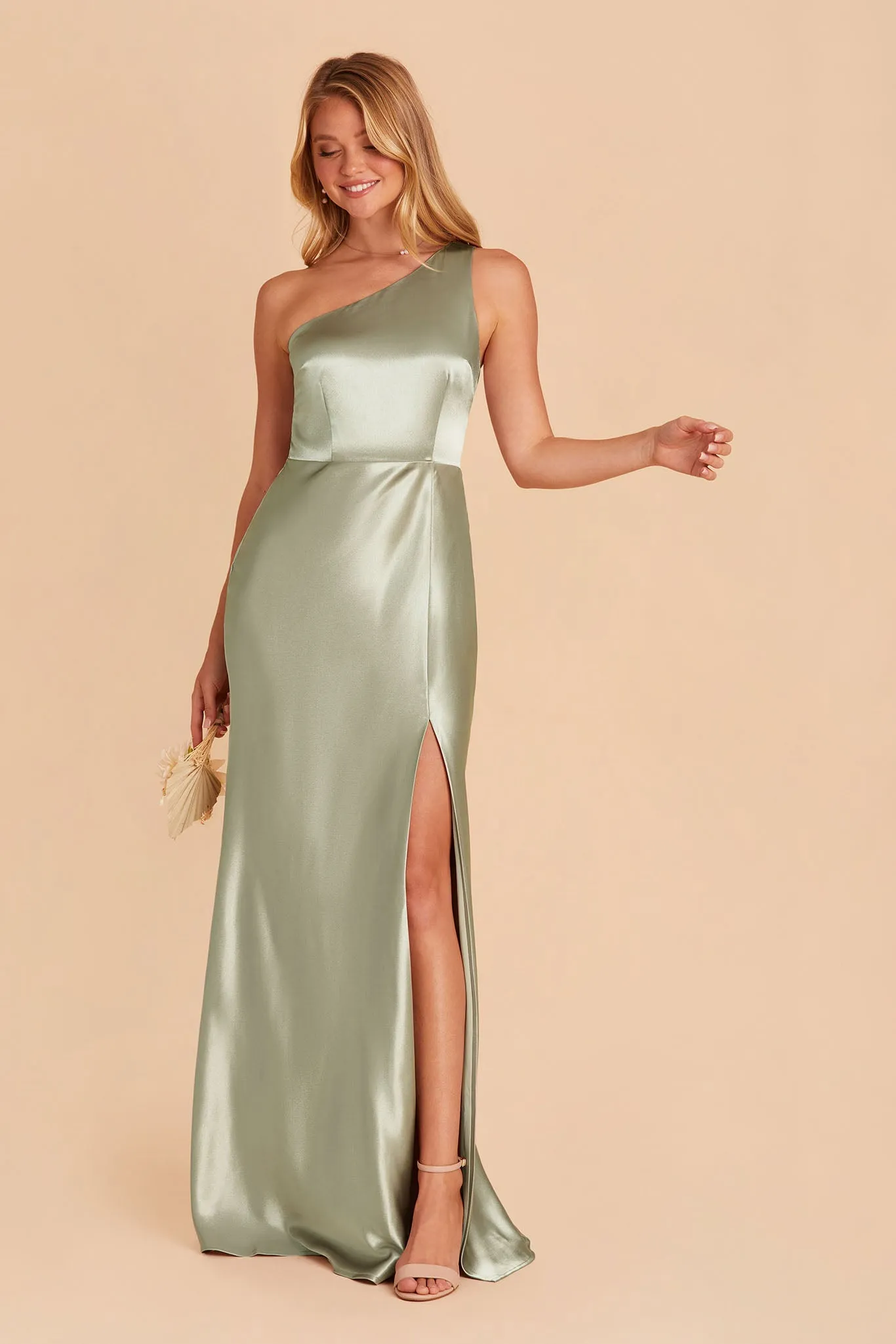 Kira Shiny Satin Dress - Sage sold by Birdy Grey product image thumbnail 3