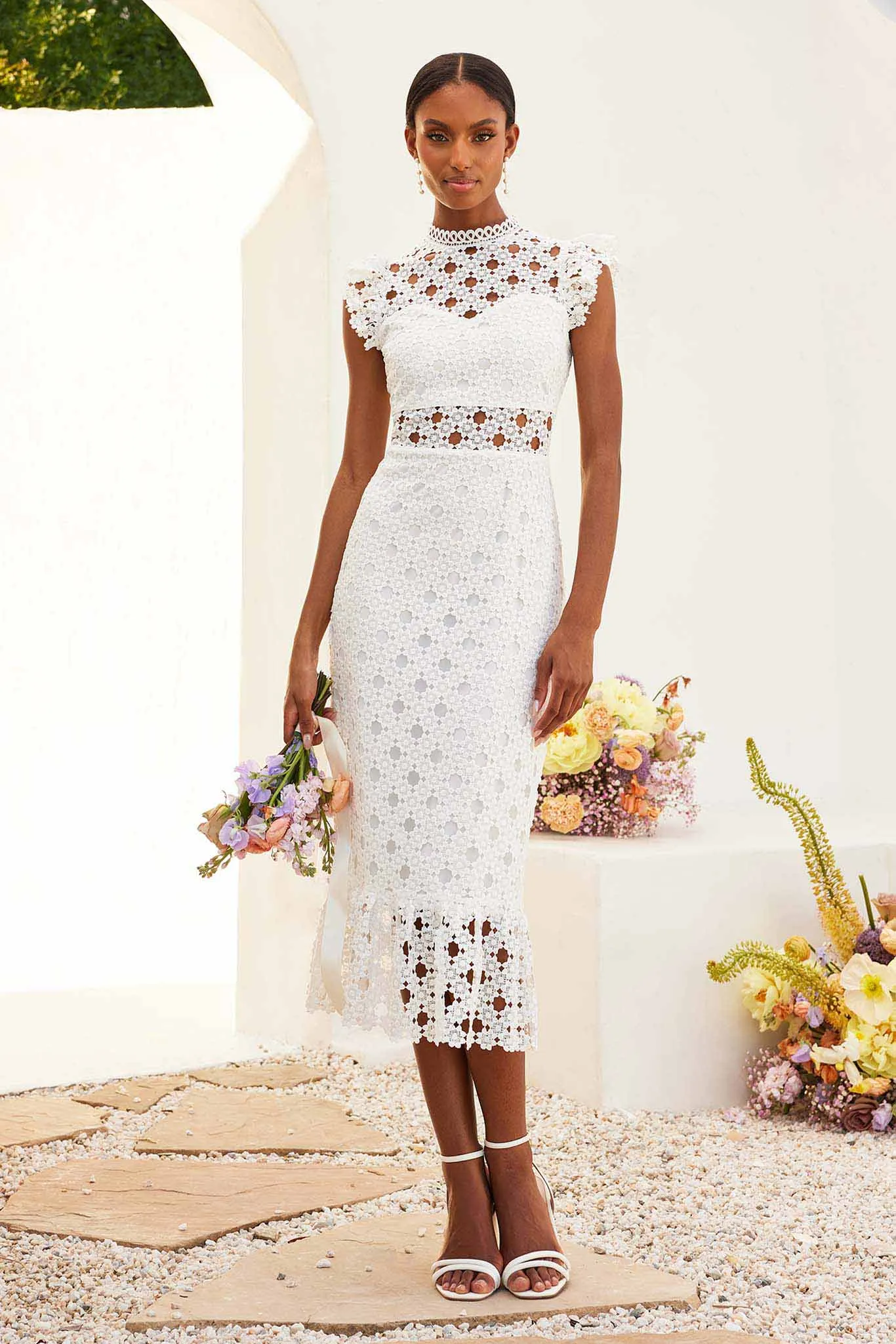 Lace Sheath Dress - White sold by Birdy Grey product image thumbnail 2
