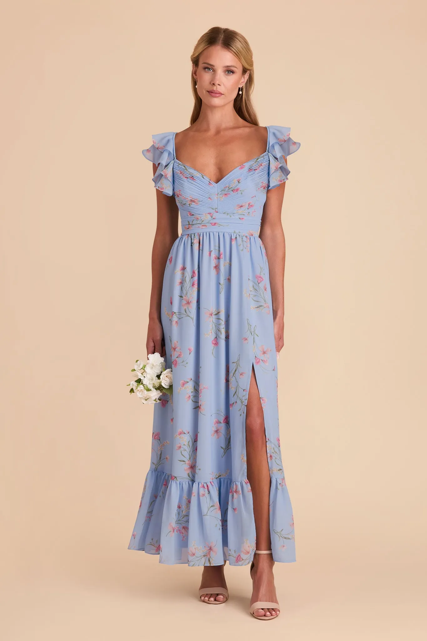 Michelle Chiffon Dress - Periwinkle Blue Le Fleur sold by Birdy Grey