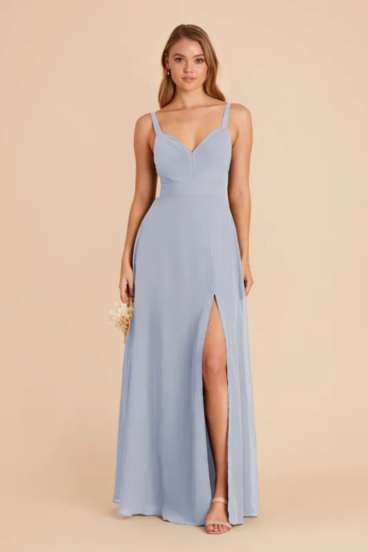 Deborah Chiffon Dress - Dusty Blue sold by Birdy Grey