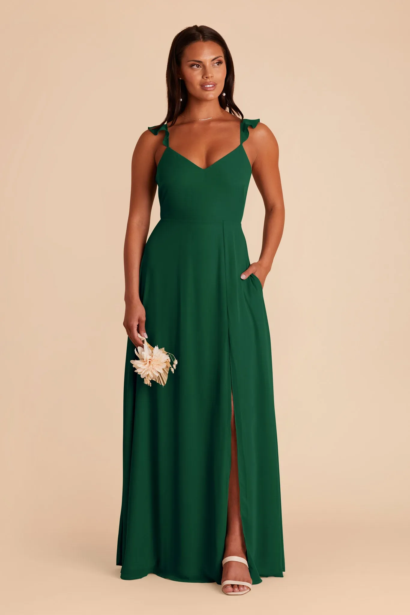 Doris Chiffon Dress - Forest Green sold by Birdy Grey product image thumbnail 3