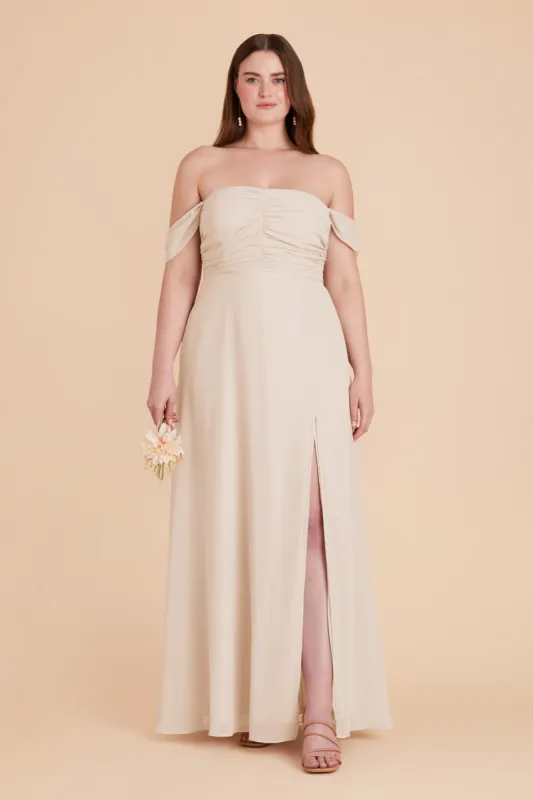 Cara Chiffon Dress - Champagne sold by Birdy Grey