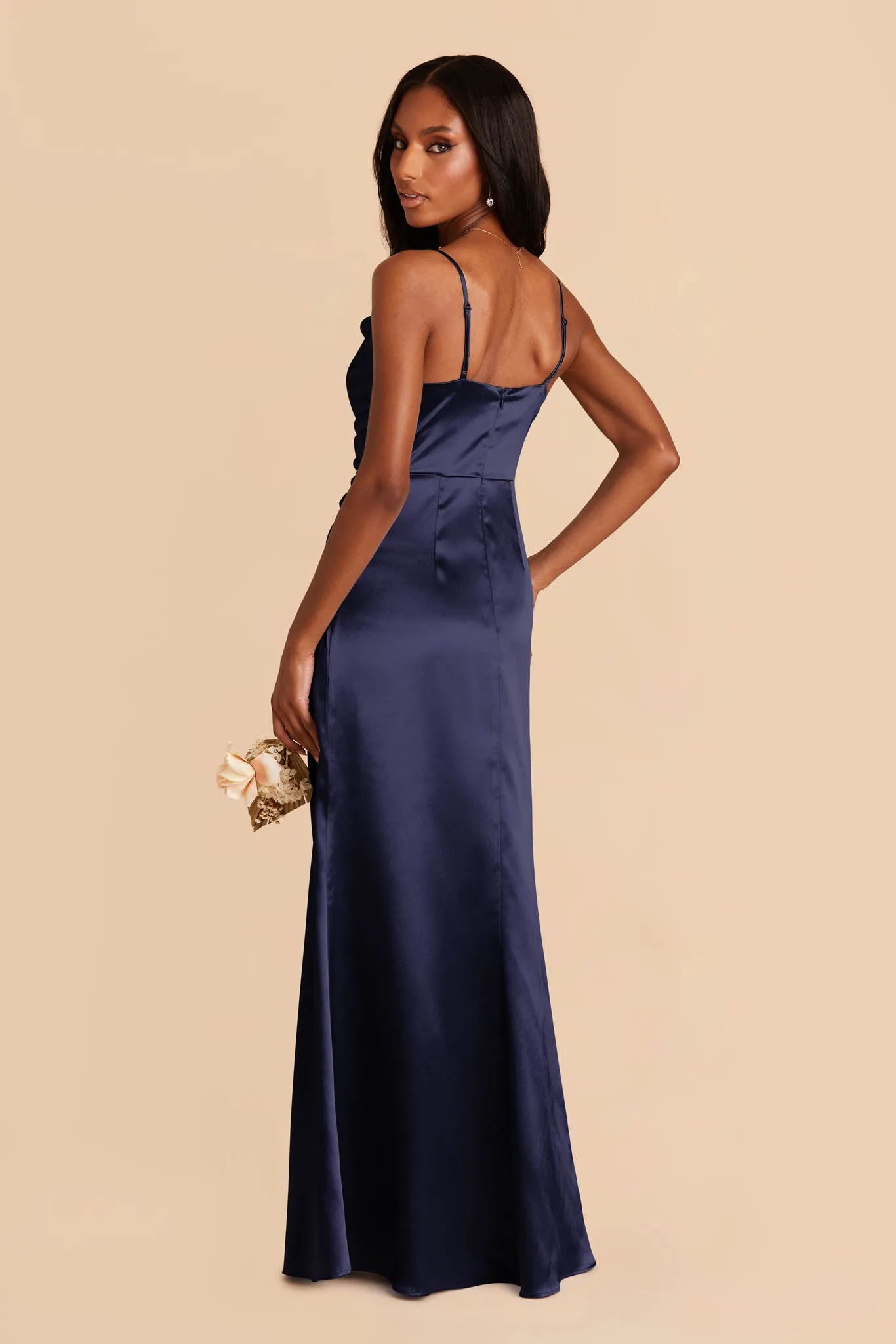 Lydia Shiny Satin Dress - Navy sold by Birdy Grey product image thumbnail 5
