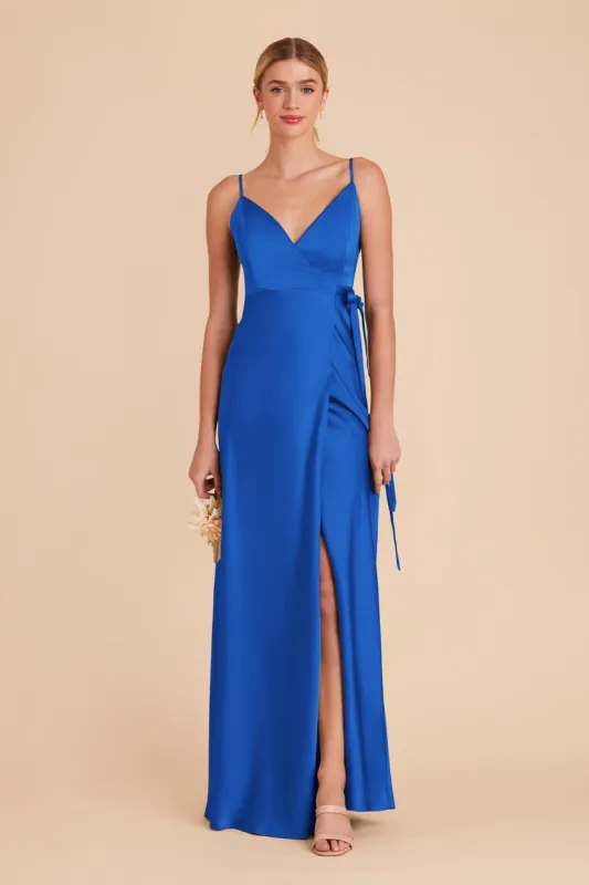 Cindy Matte Satin Dress - Cobalt Blue sold by Birdy Grey