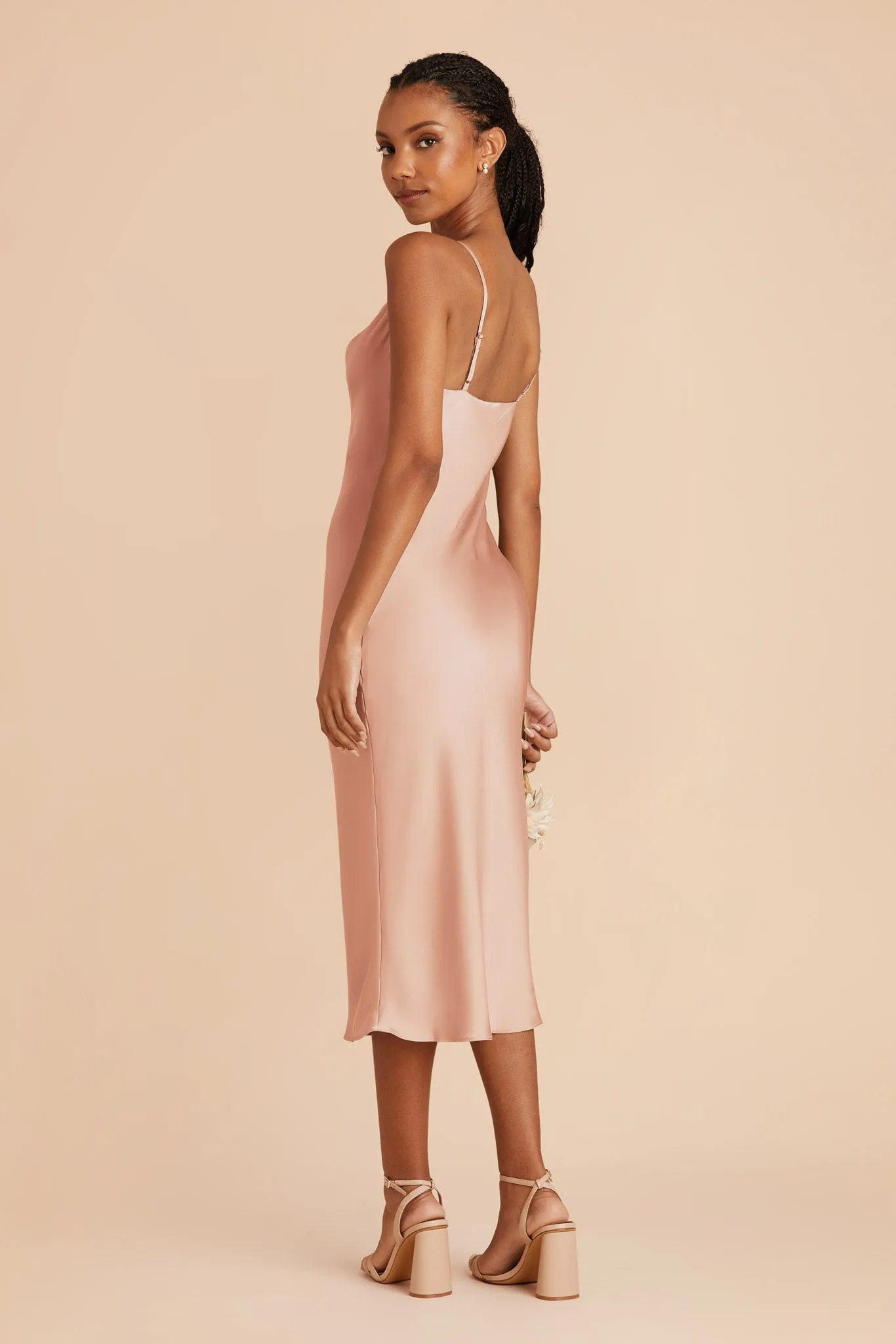 Lisa Matte Satin Midi Dress - Rose Gold sold by Birdy Grey product image thumbnail 4