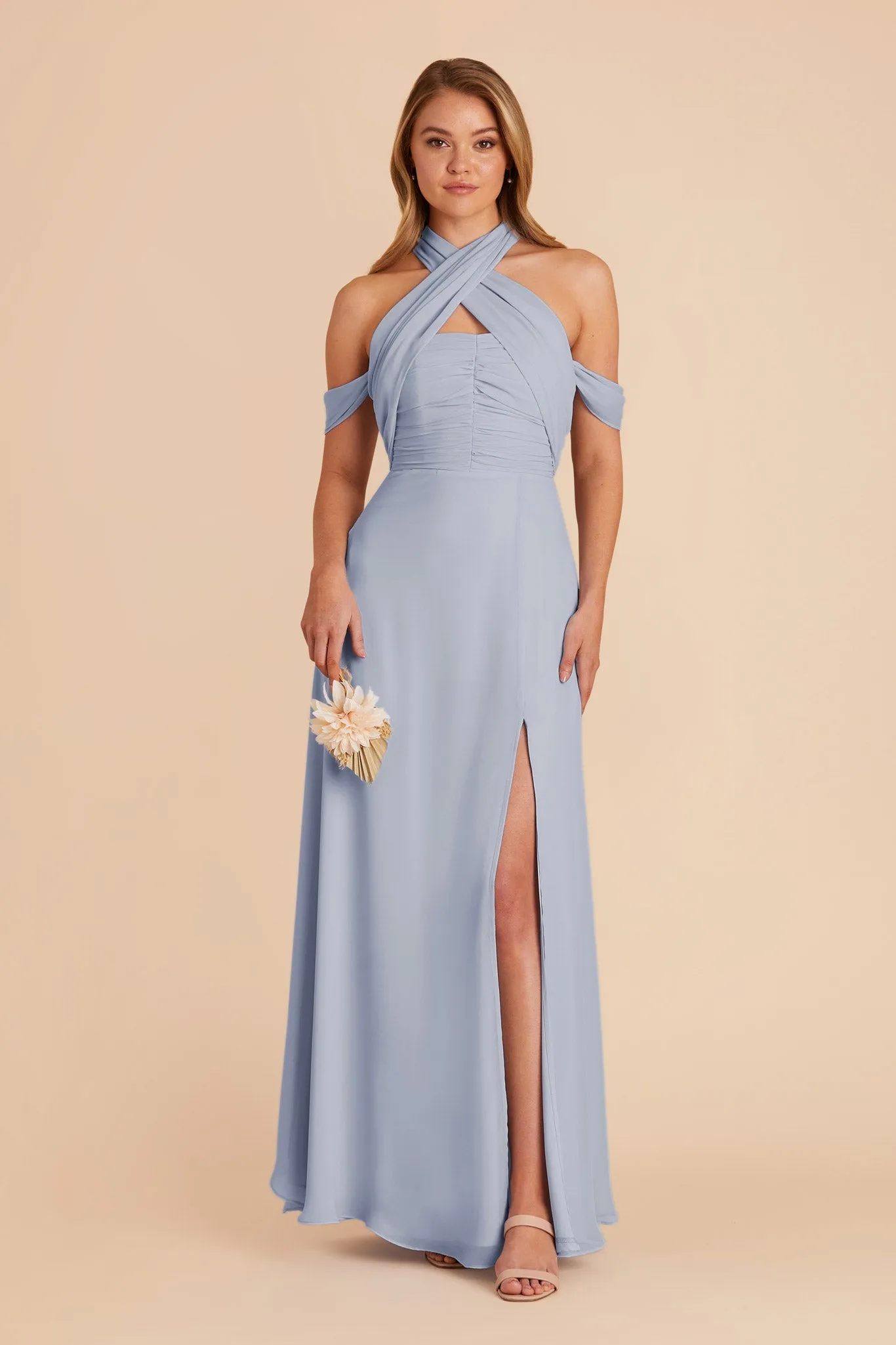 Cara Chiffon Dress - Dusty Blue sold by Birdy Grey product image thumbnail 4