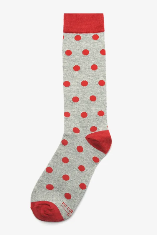 Polka Dot Groomsmen Socks By No Cold Feet - Red sold by Birdy Grey