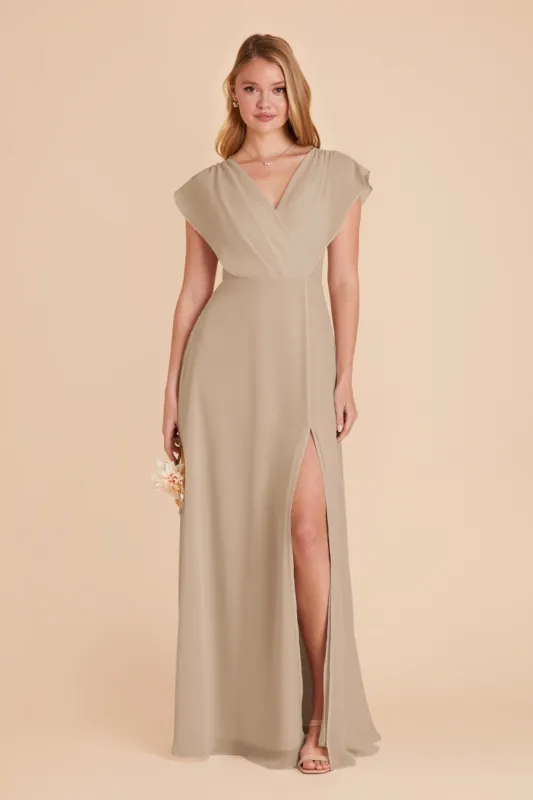 Violet Chiffon Dress - Almond sold by Birdy Grey