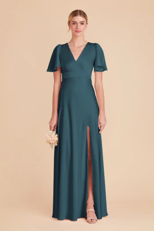 Marni Matte Satin Dress - Dark Teal sold by Birdy Grey
