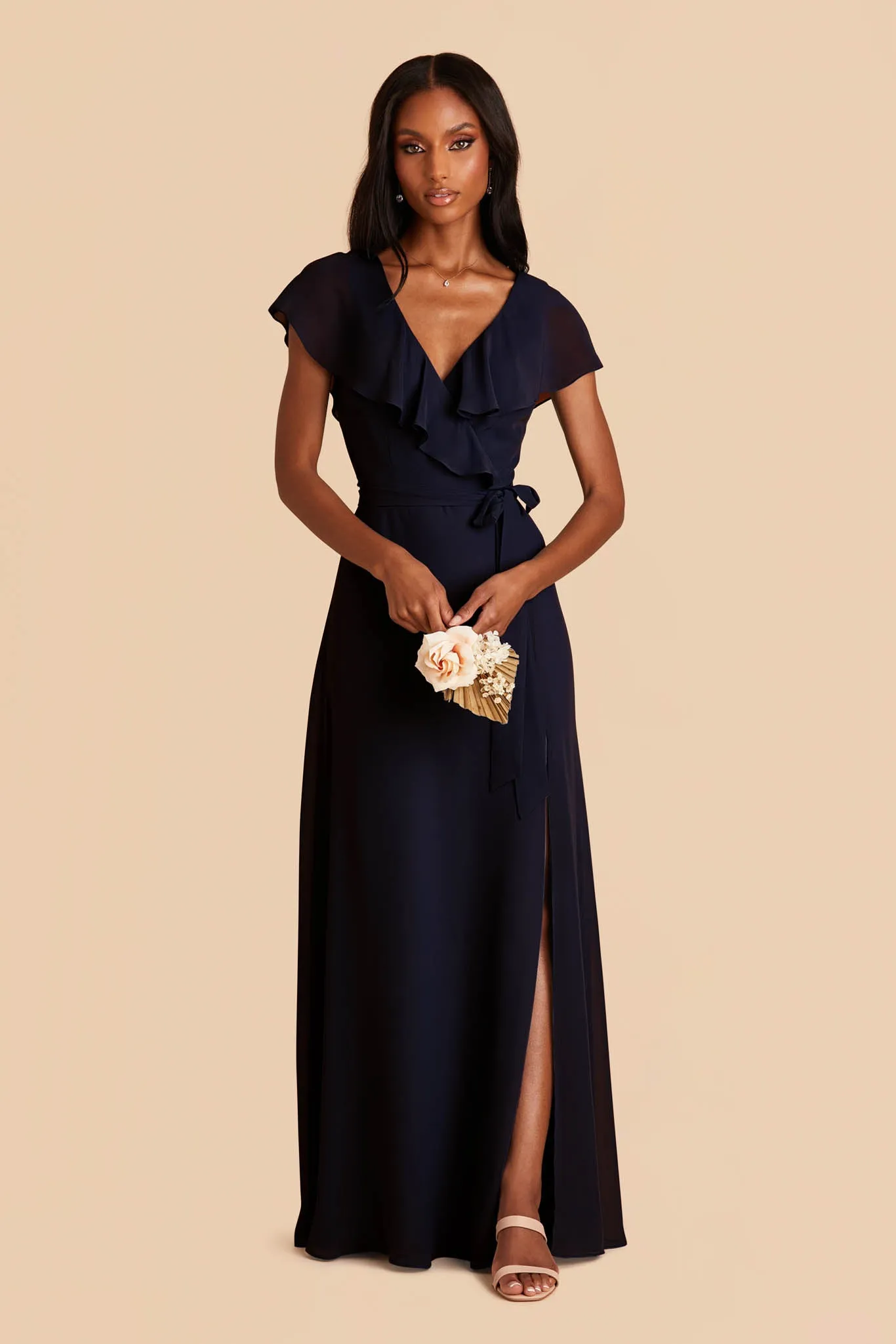 Jackson Chiffon Dress - Navy sold by Birdy Grey