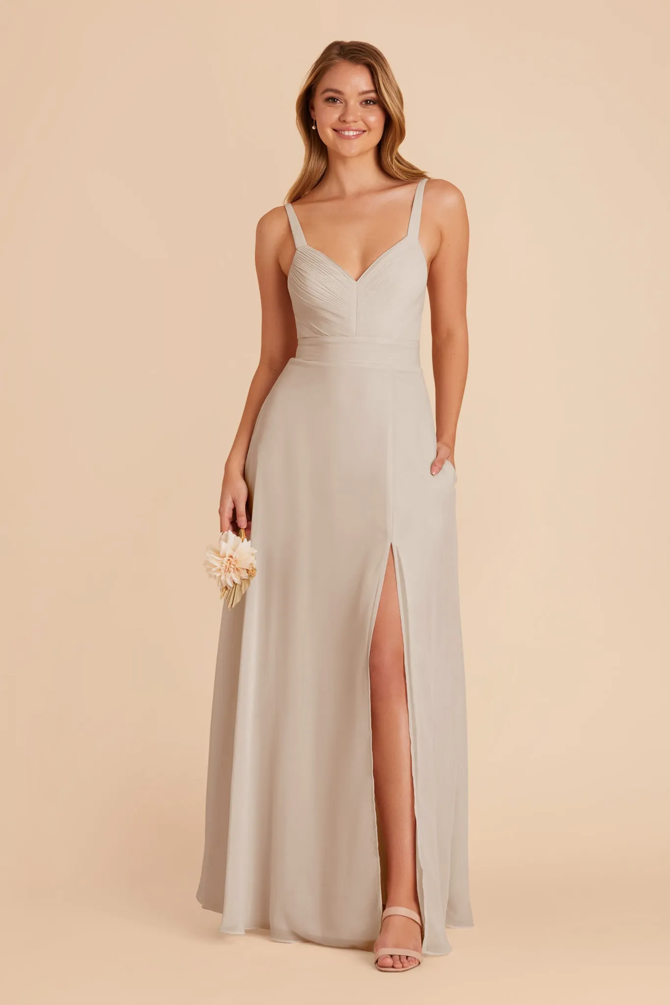 Deborah Chiffon Dress - Neutral Champagne sold by Birdy Grey product image thumbnail 3