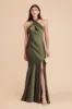 Stephanie Matte Satin Dress - Olive sold by Birdy Grey