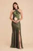 Stephanie Matte Satin Dress - Olive sold by Birdy Grey