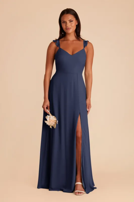 Doris Chiffon Dress - Slate Blue sold by Birdy Grey