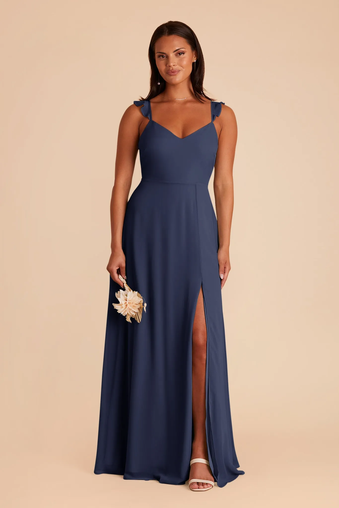 Doris Chiffon Dress - Slate Blue sold by Birdy Grey