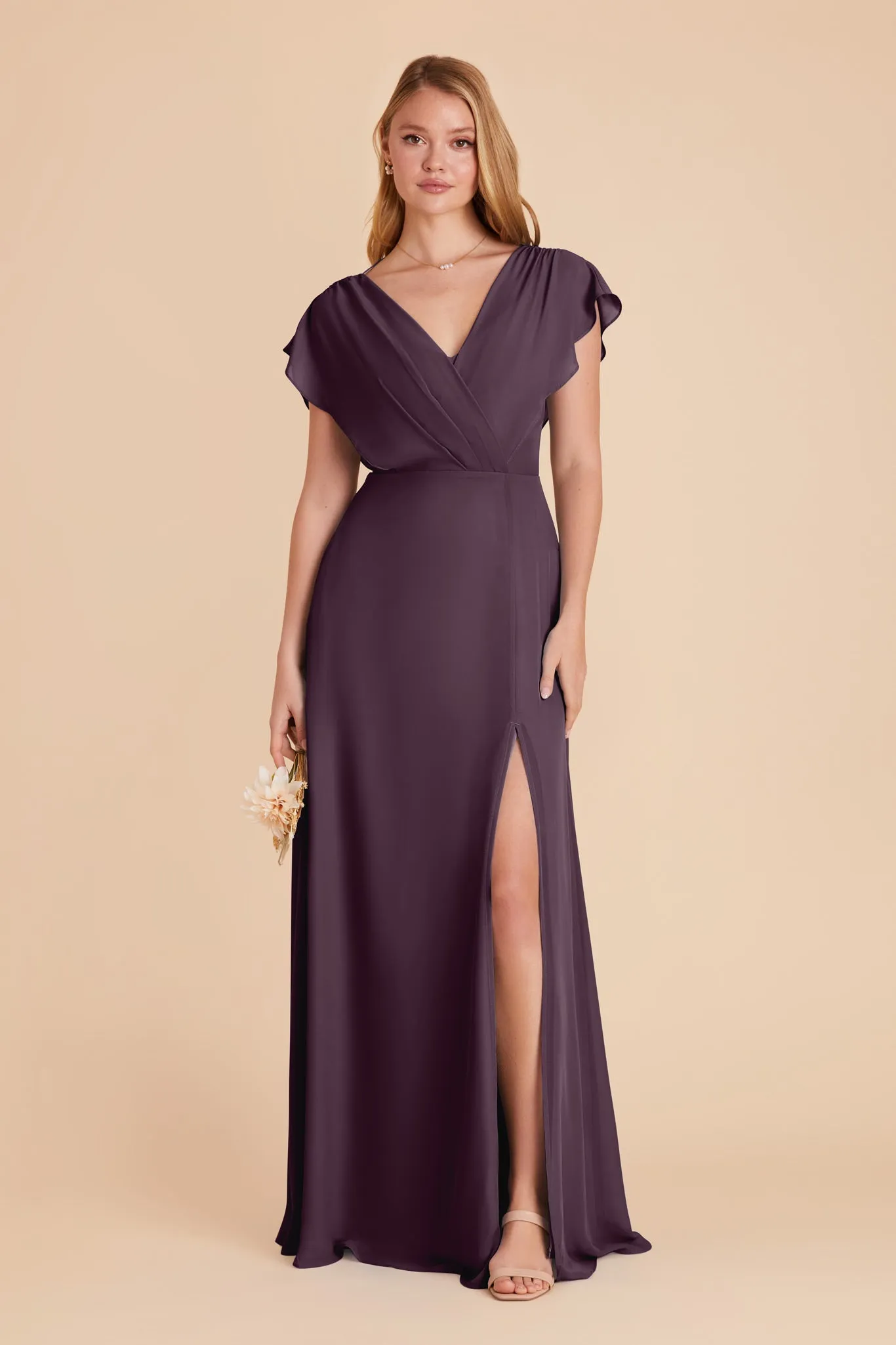 Violet Chiffon Dress - Plum sold by Birdy Grey product image thumbnail 3