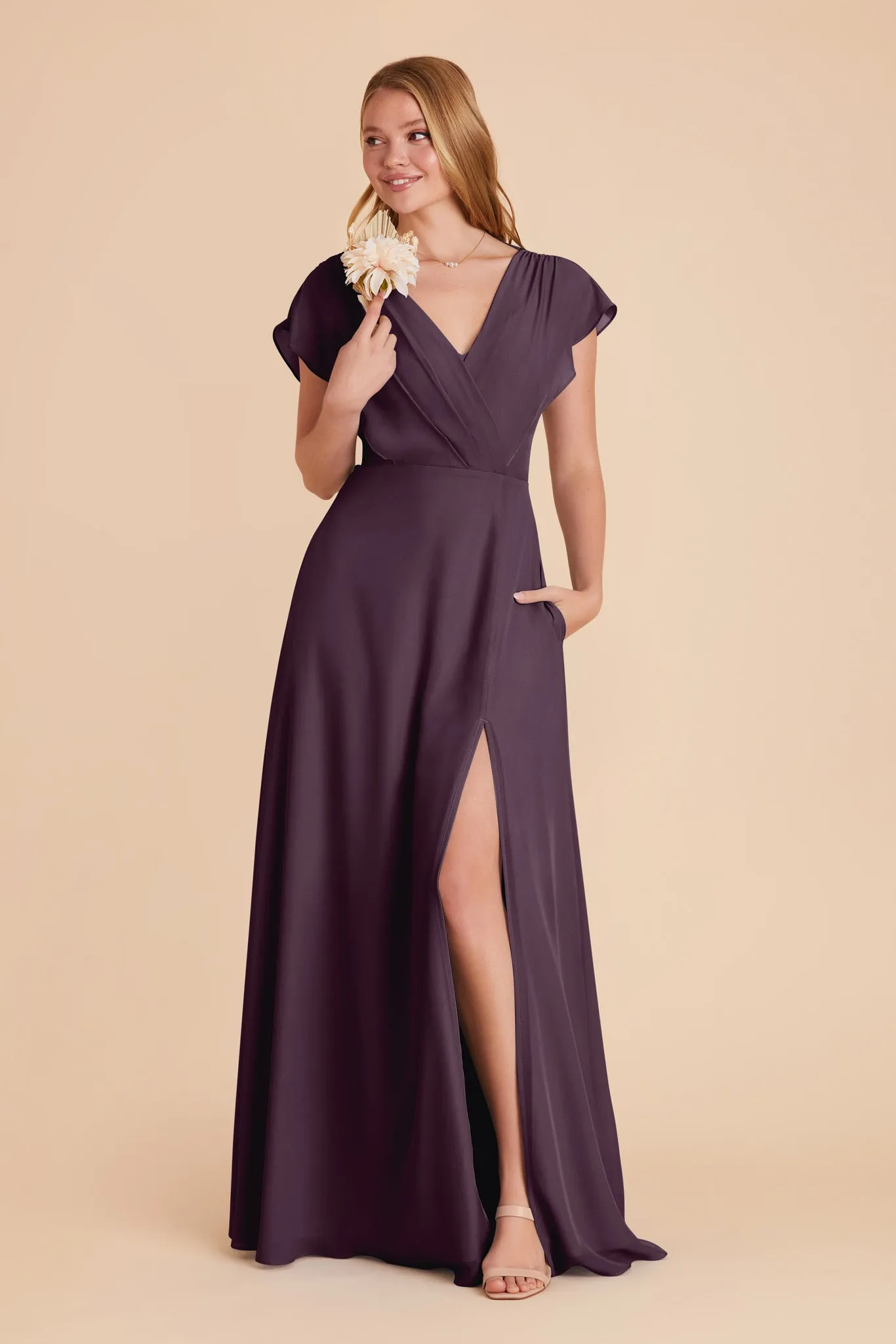Violet Chiffon Dress - Plum sold by Birdy Grey product image thumbnail 4