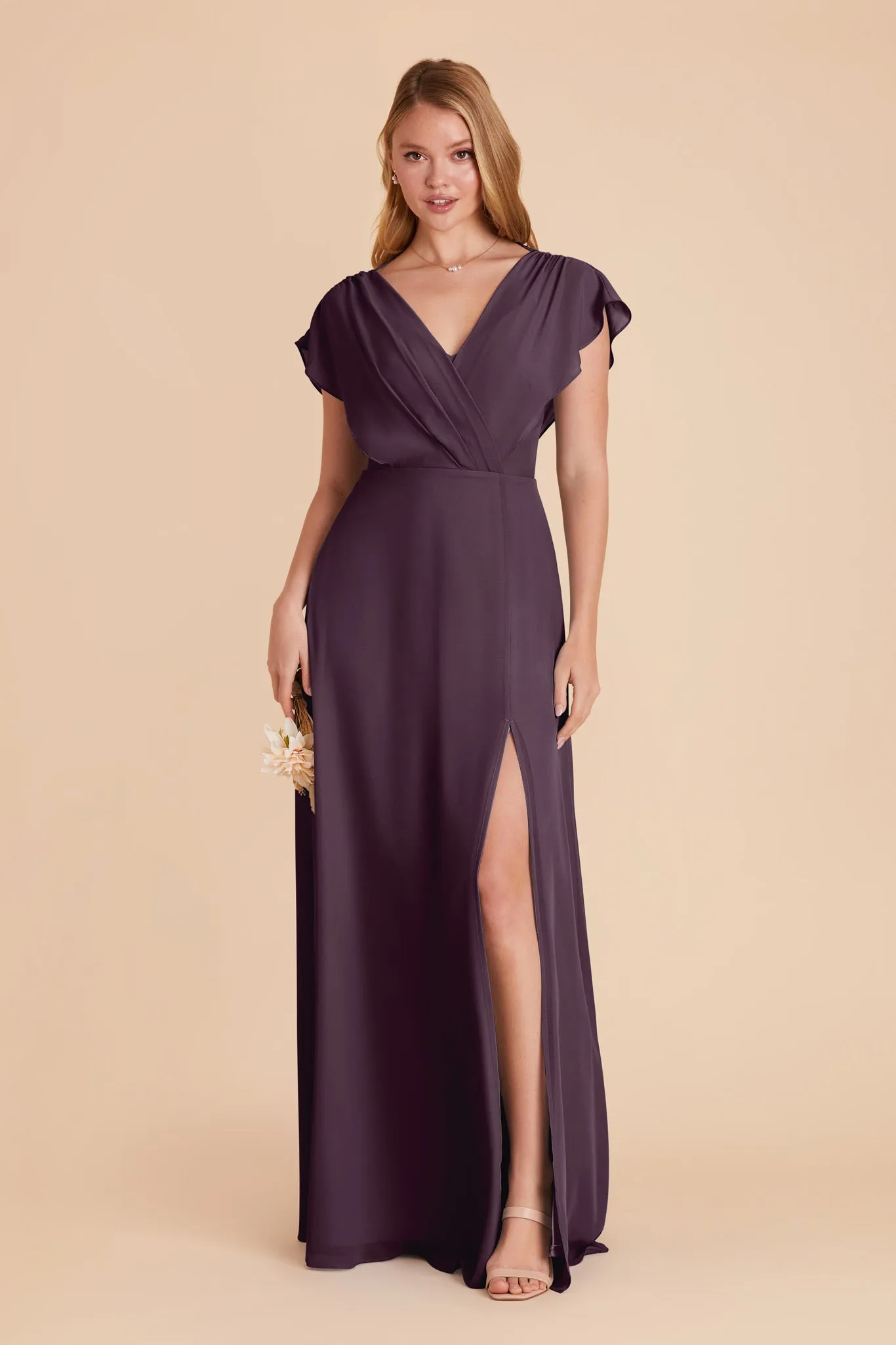Violet Chiffon Dress - Plum sold by Birdy Grey