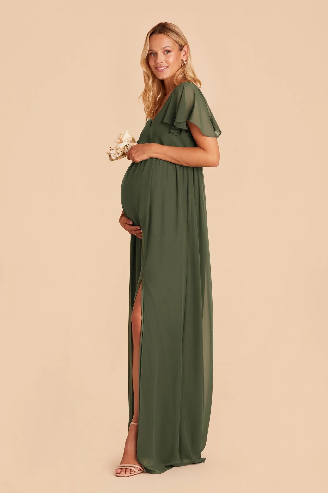 Hannah Empire Dress - Olive sold by Birdy Grey product image thumbnail 2