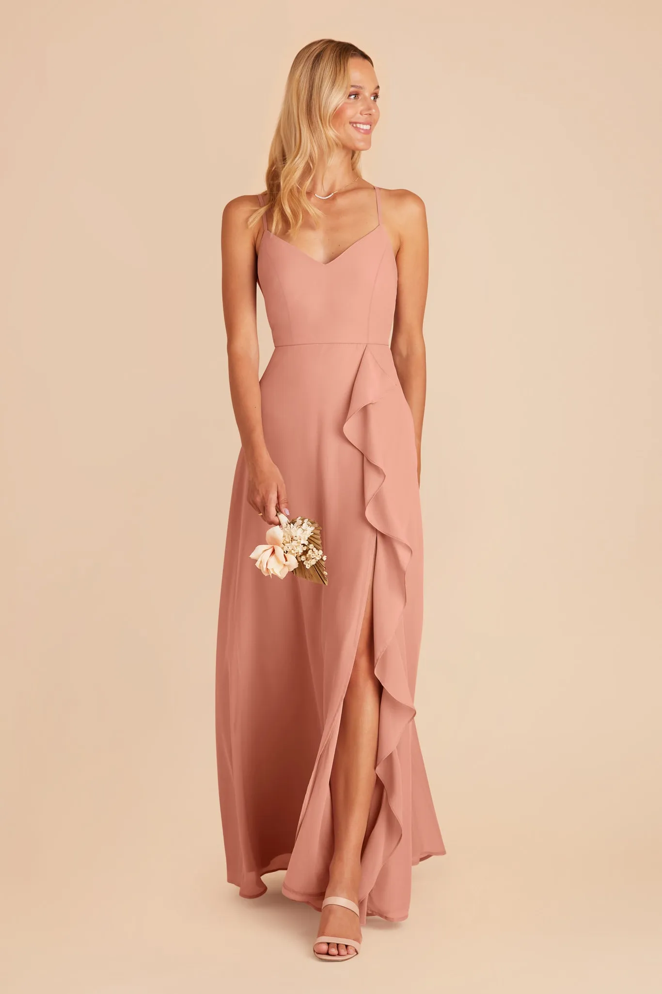 Theresa Chiffon Dress - Dusty Rose sold by Birdy Grey product image thumbnail 3