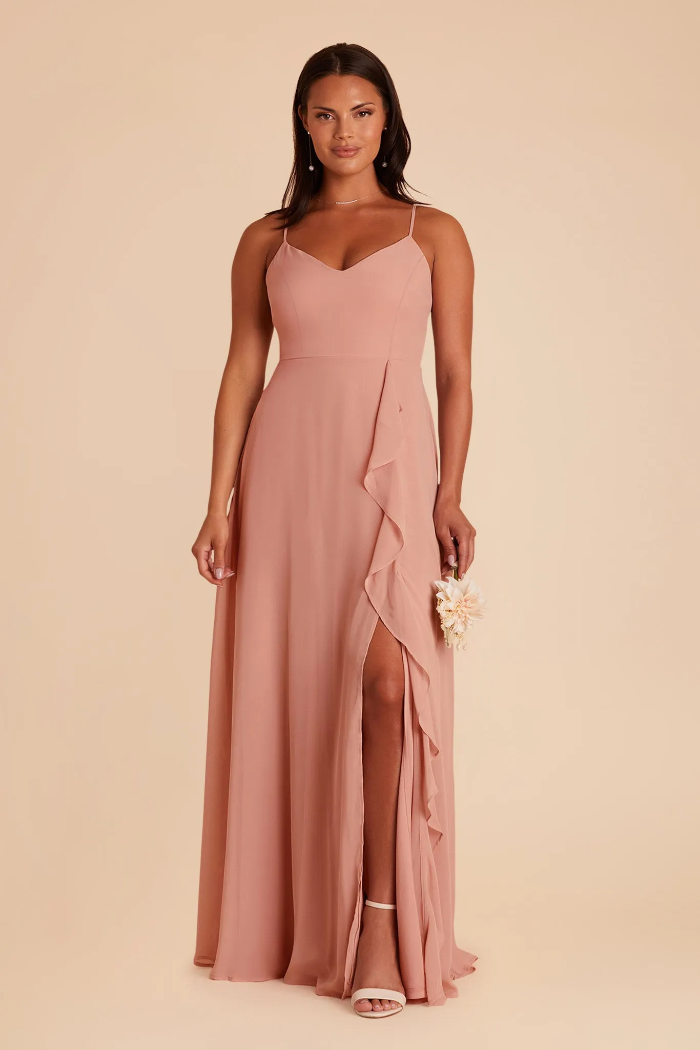Theresa Chiffon Dress - Dusty Rose sold by Birdy Grey