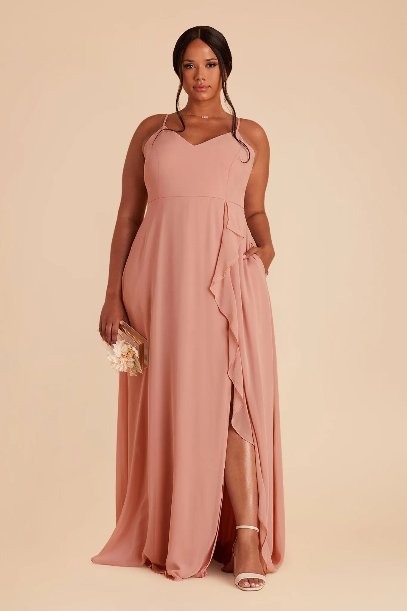 Theresa Chiffon Dress - Dusty Rose sold by Birdy Grey product image thumbnail 2