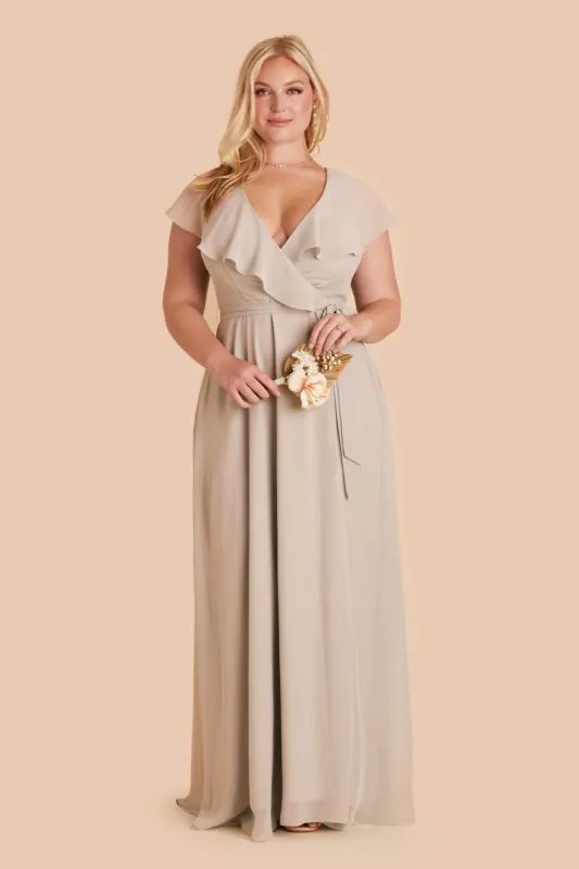 Jackson Chiffon Dress - Neutral Champagne sold by Birdy Grey