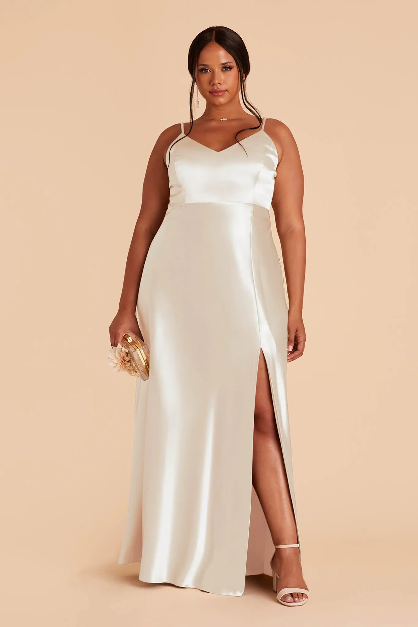Jay Shiny Satin Dress - White sold by Birdy Grey product image thumbnail 2