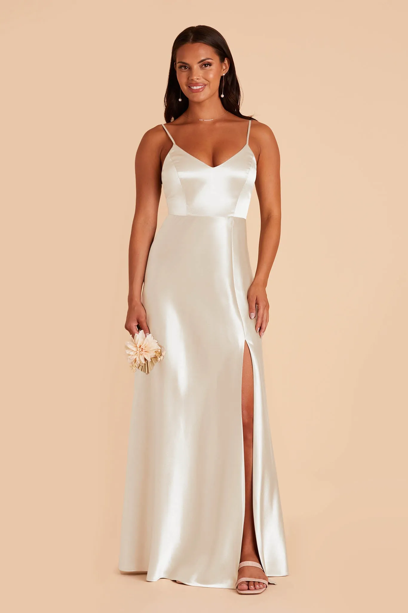 Jay Shiny Satin Dress - White sold by Birdy Grey product image thumbnail 3