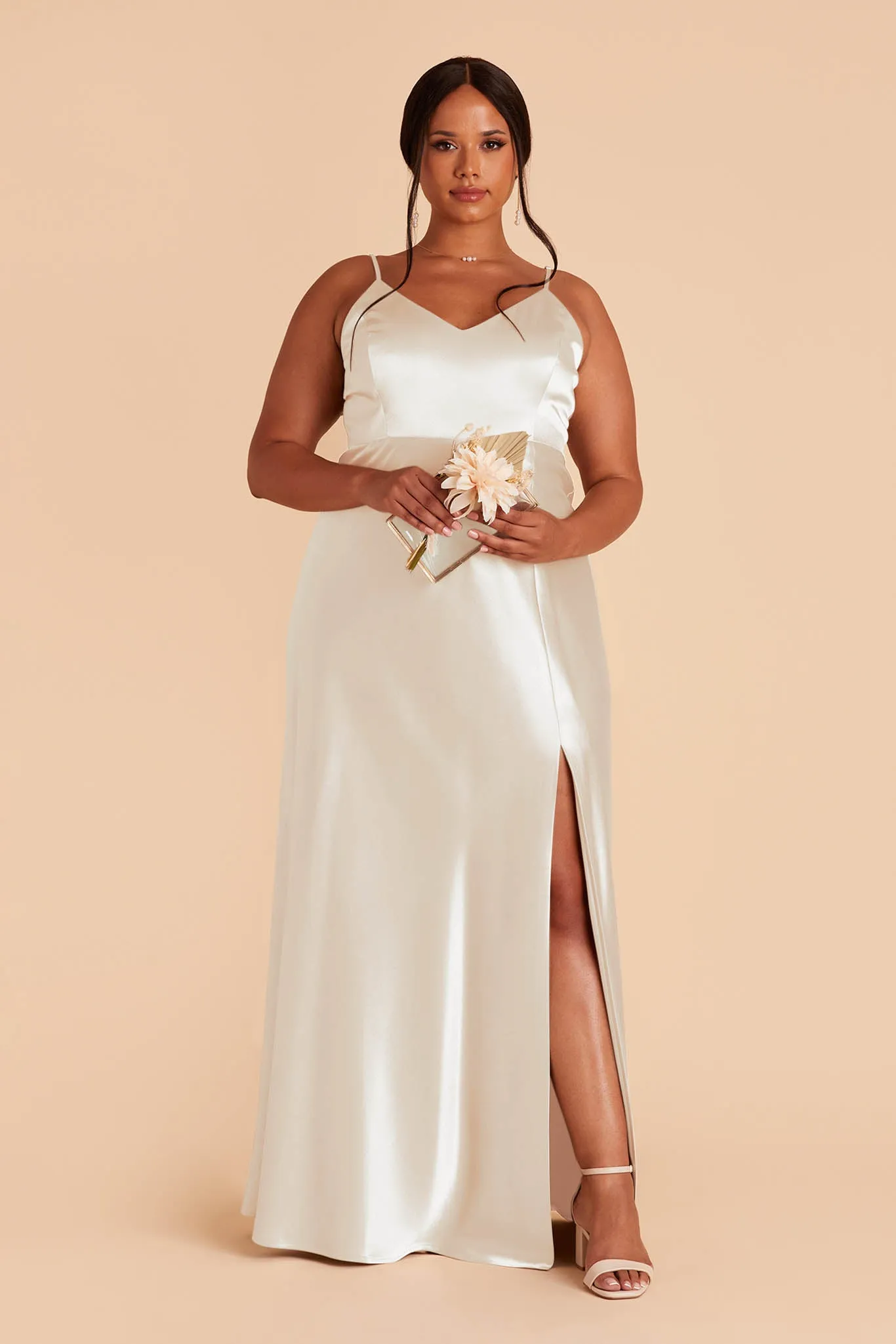 Jay Shiny Satin Dress - White sold by Birdy Grey product image thumbnail 5