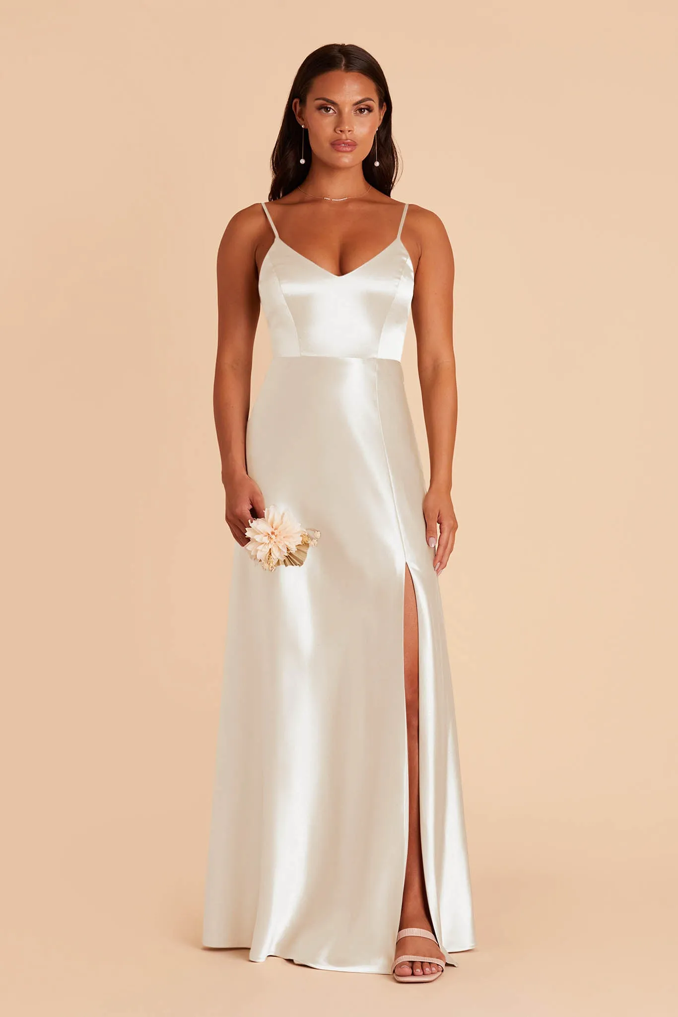Jay Shiny Satin Dress - White sold by Birdy Grey product image thumbnail 4
