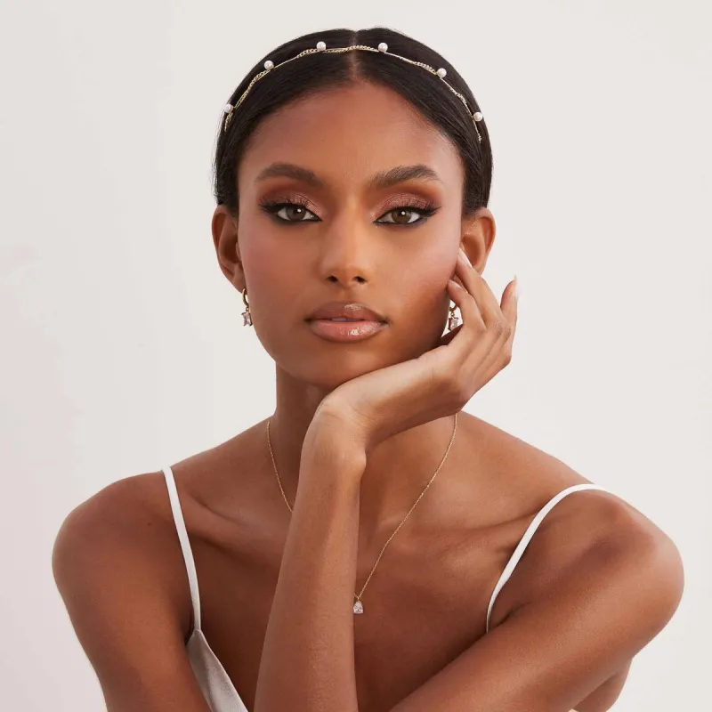 Roussillon Pearl Headband - Gold sold by Birdy Grey