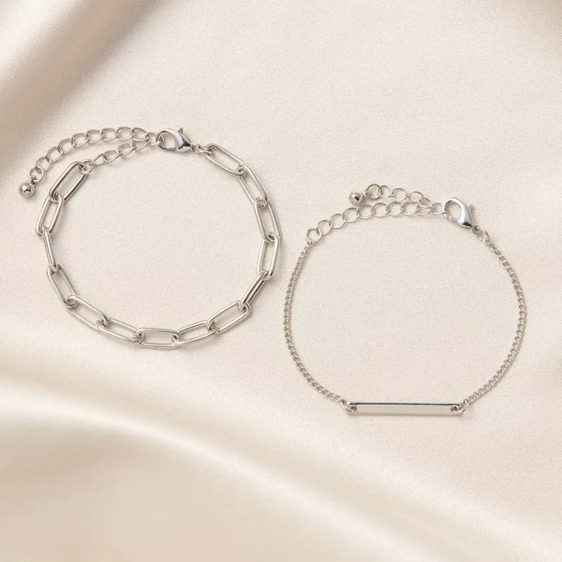 Jagger Bracelet Set - Silver sold by Birdy Grey