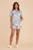 Jonny Satin Floral Pajama Set - Dusty Blue Romantic Bouquet sold by Birdy Grey