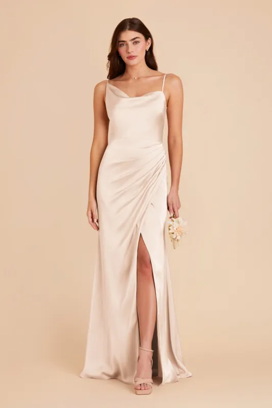 Jennifer Matte Satin Dress - Champagne sold by Birdy Grey