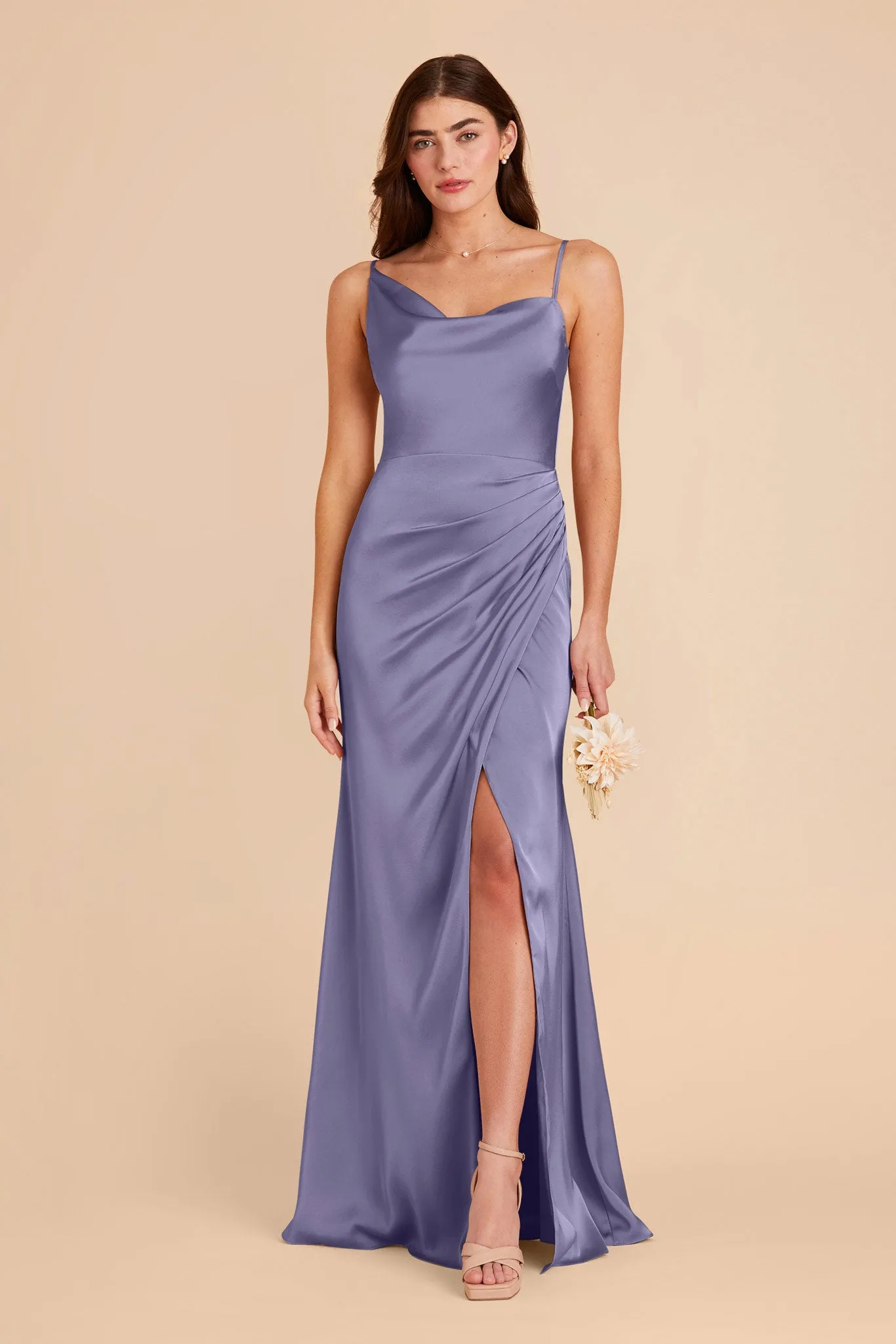 Jennifer Matte Satin Dress - Wisteria sold by Birdy Grey