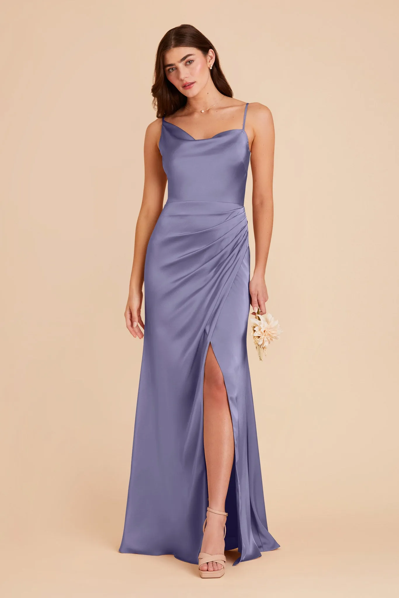 Jennifer Matte Satin Dress - Wisteria sold by Birdy Grey product image thumbnail 3