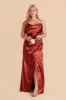 Lydia Shiny Satin Dress - Spice sold by Birdy Grey