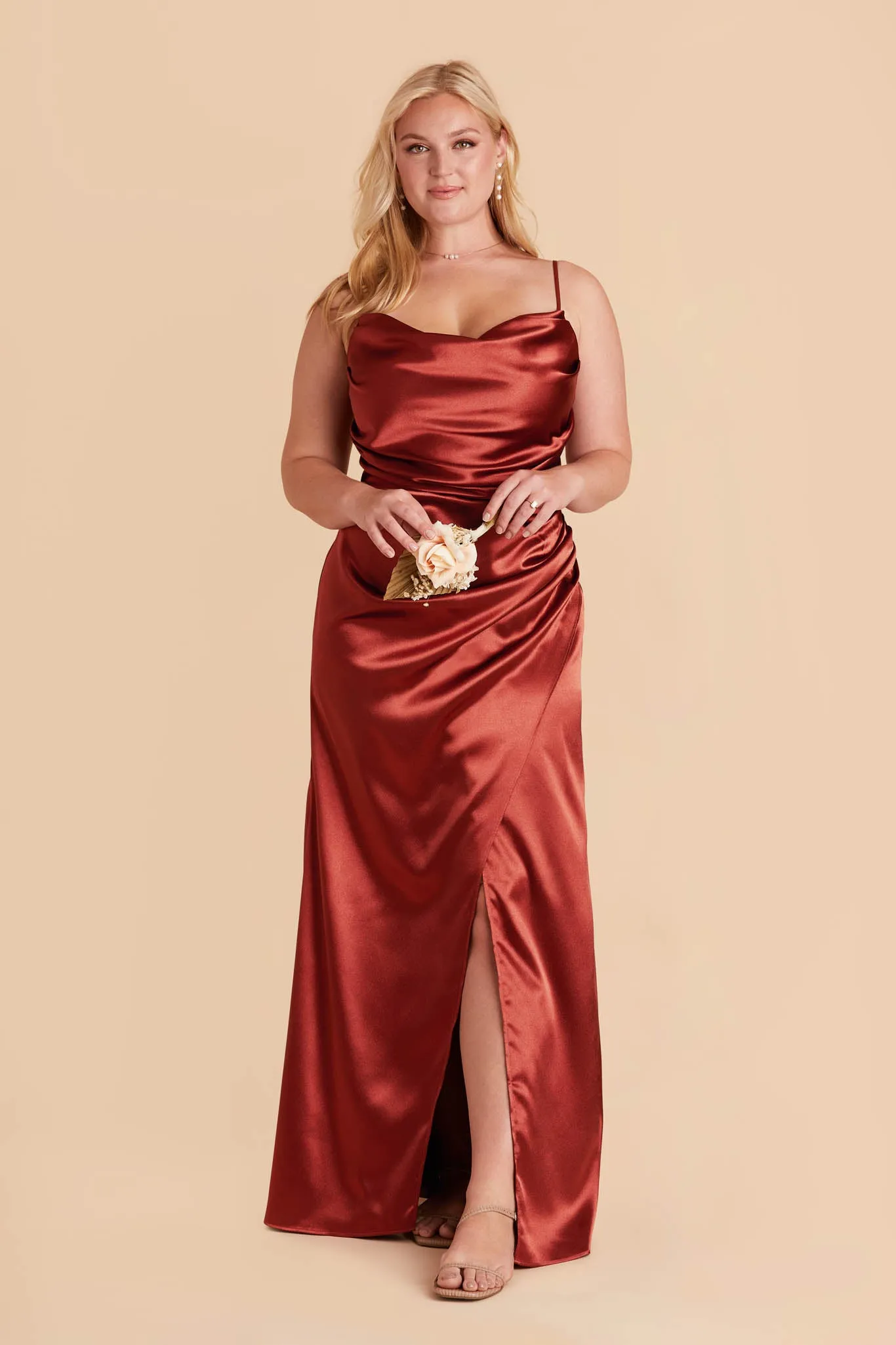 Lydia Shiny Satin Dress - Spice sold by Birdy Grey product image thumbnail 3