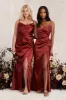 Lydia Shiny Satin Dress - Spice sold by Birdy Grey