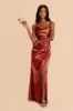 Lydia Shiny Satin Dress - Spice sold by Birdy Grey
