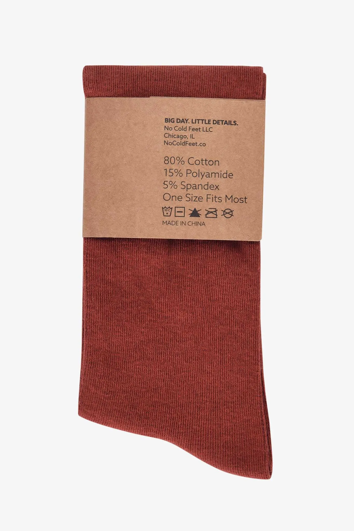 Solid Groomsmen Socks By No Cold Feet - Burnt Orange sold by Birdy Grey product image thumbnail 4