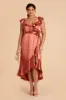 James Shiny Satin Midi Dress - Terracotta sold by Birdy Grey